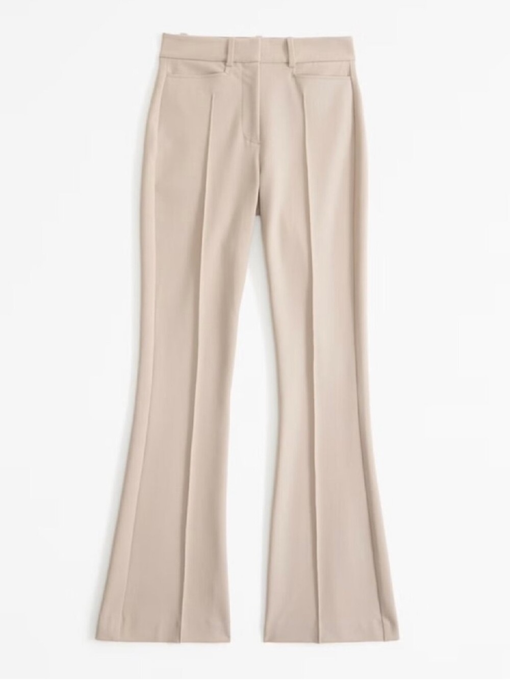 EUC Abercrombie & Fitch Light Beige Front Seam Stretchy Tailored Flare Pants